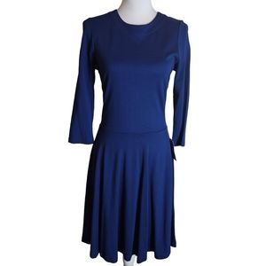 Felicity Coco Brielle Navy Blue Ponte Knit Dress Size Medium Dropwaist Workwear